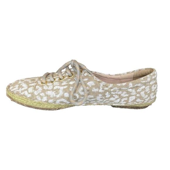 Clarks Leopard Print Canvas Lace Up Espadrilles Loafers Sneakers Shoes Women's 9 - Picture 3 of 8